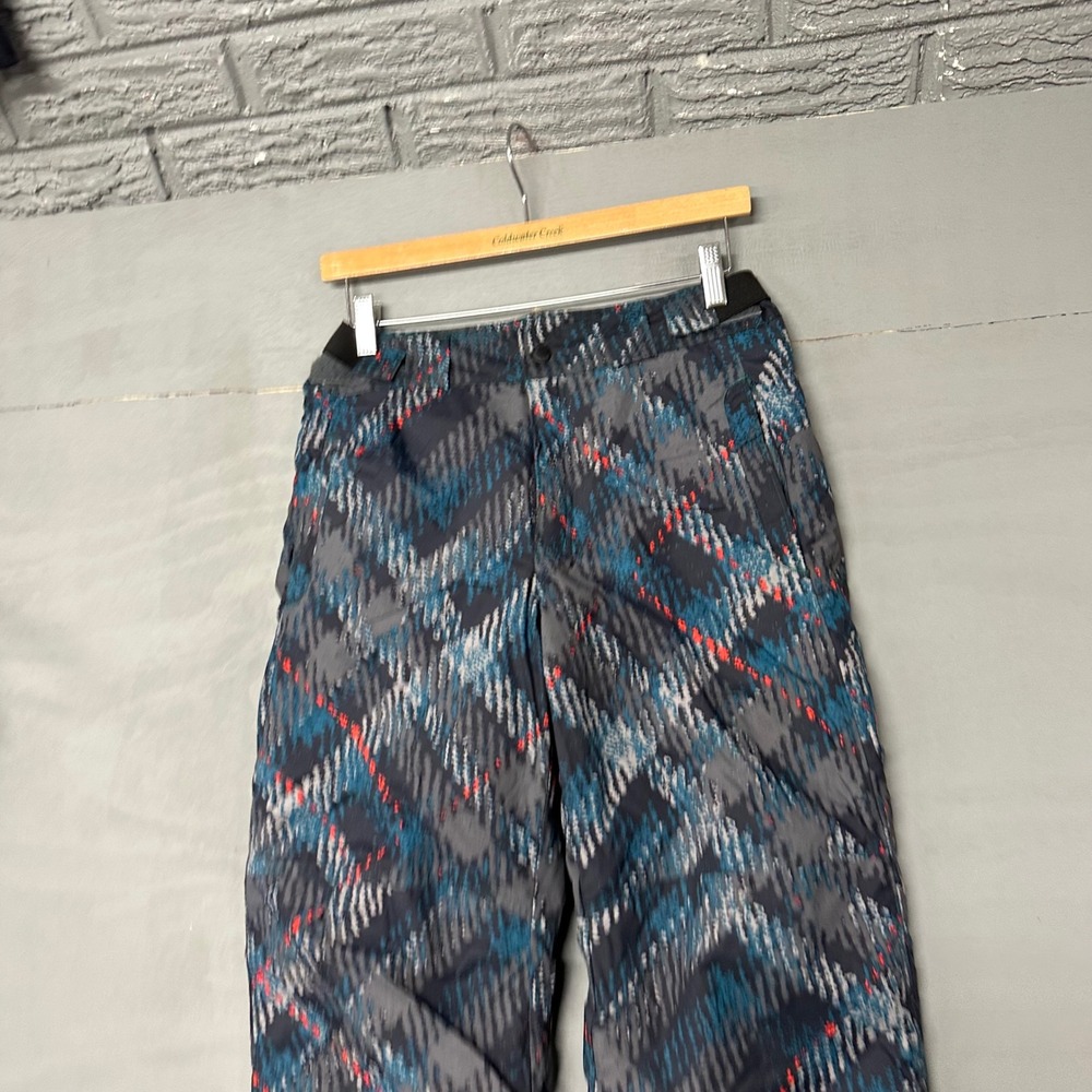 Columbia Sportswear Youth Boys Blue Grey Plaid‎ Insulated Ski Snow Pants 14/16